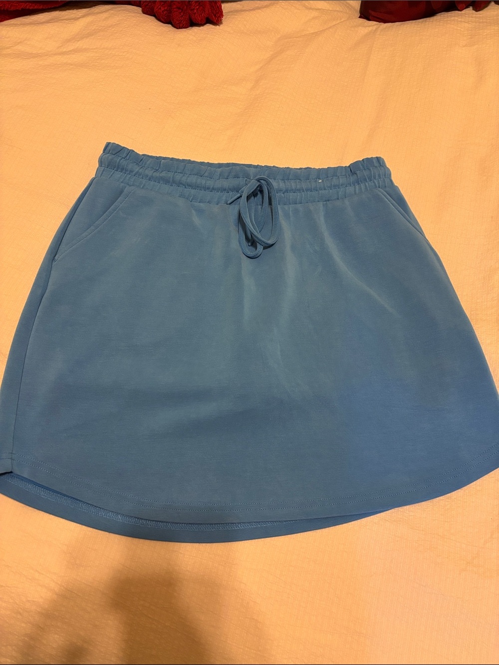 Maurices Light Blue Drawstring Mini Skirt